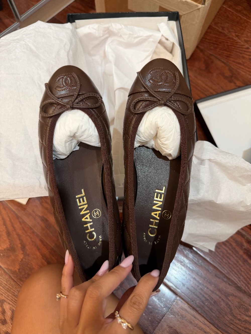 Chanel 26b Chocolate Brown Ballerina Flats